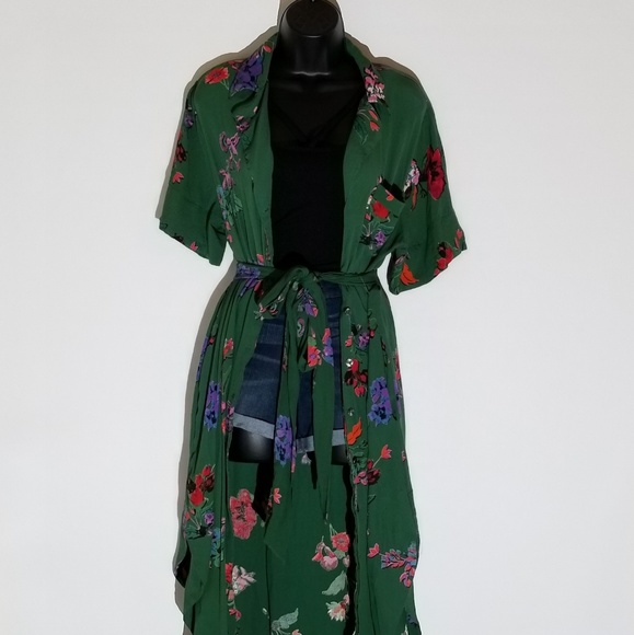 Maeve Dresses & Skirts - Anthropologie|Maeve|Green Floral Shirt Dress
